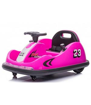 INFANTIL AUTO CHOQUE CON GIRO 360º, 2 MOTORES DE 12V, ROSA-PINK Y CON MANDO RC PARENTAL - LE9566